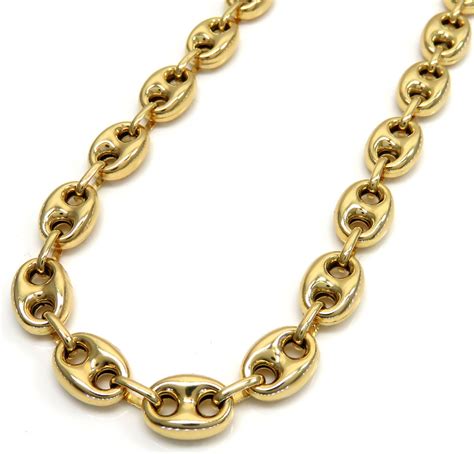 gucci style gold chain|puffed Gucci link gold chain.